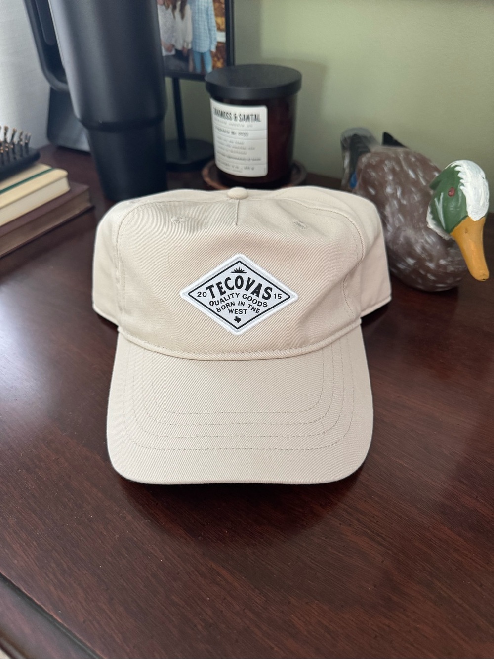 Tecovas Light Beige Cotton Baseball Cap with Front Patch